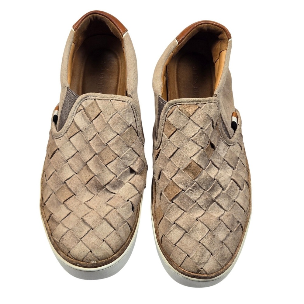 Allen Edmonds Alpha Sneaker Mens 10 D Grey Woven Suede Slip On 4647 - Picture 2 of 14
